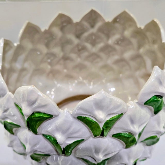 Vintage Meiselman Imports Italian Majolica Cachepot Planter, Made in Italy For Sale In Dallas - Image 6 of 9