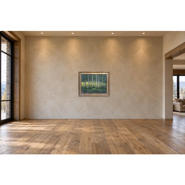 Green Greens of Summer (The Assembly) by Seth Winegar | Oil on Panel Aspen Grove For Sale - Image 8 of 11
