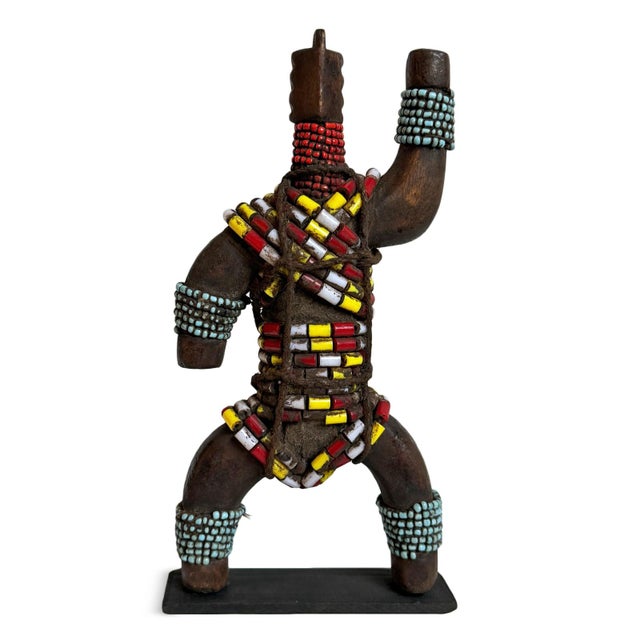 Vintage Nigerian Beaded Doll For Sale - Image 4 of 5