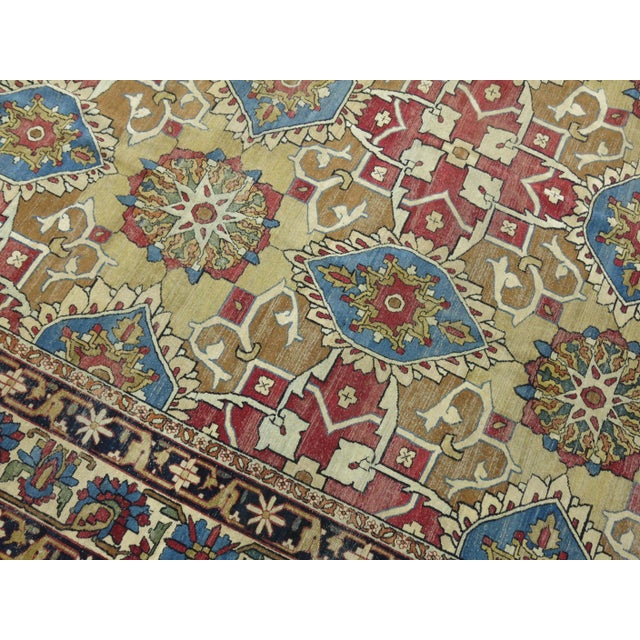 Phenomenal Late 20th century Antique Persian lavar Kerman rug. 8'10'' x 12' An Avant Garde field design of reciprocating...