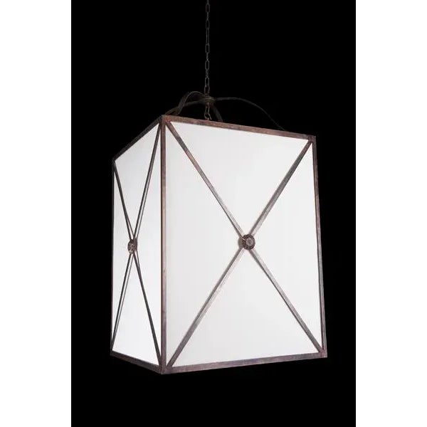 Shade fixture with cross structure, medallion detail