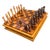 A wonderfully handcrafted vintage wooden chess set showcasing exceptional folk craftsmanship and timeless design. This...