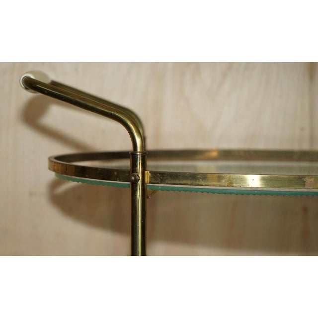 1920s Art Deco Frosted Glass & Polished Brass Drinks Trolley, 1920s For Sale - Image 5 of 15