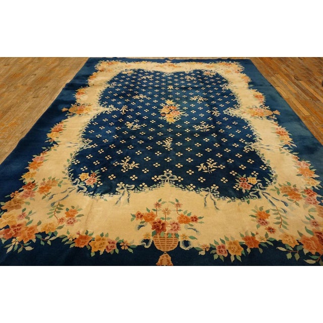 1930s Chinese Art Deco Carpet ( 9' x 11'4" - 275 x 345 ) Wool Rectangle 1935 Chinese Antique Knotted – Art Deco Room Size...