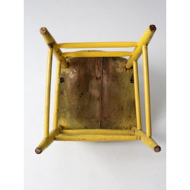 Antique Yellow Painted Windsor Spindle Back Chair For Sale - Image 6 of 12