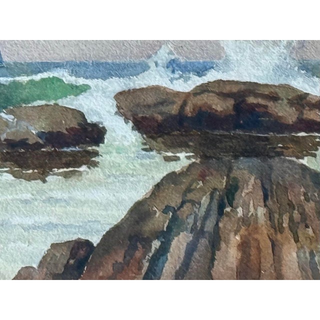 Early 21st Century Henry R. Sawyer Antique Framed Seascape Watercolor For Sale - Image 5 of 10