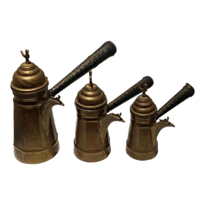 Vintage Dallah Copper Brass Arabic Islamic Middle Eastern Coffee Tea Pots- Set of 3