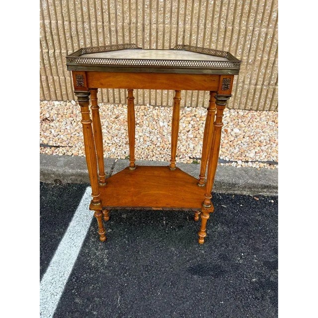 Louis XV Style Fruitwood and Onyx Top Side Table. For Sale - Image 9 of 12
