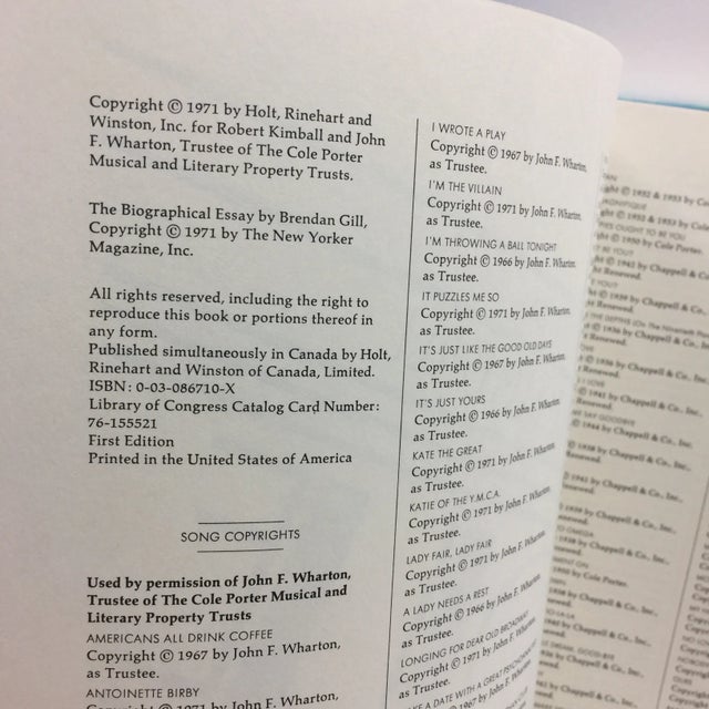 Cole Porter by Brendan Gill 1971 For Sale - Image 4 of 13