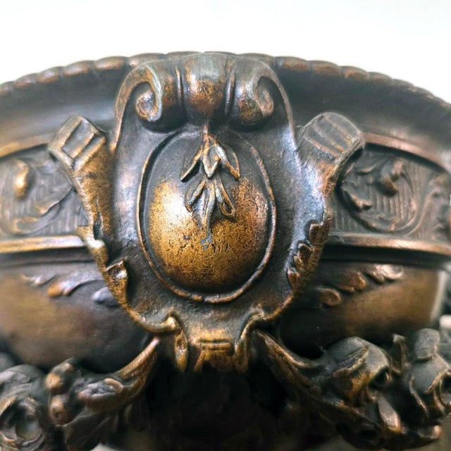 19th Century Grand Tour Bronze Warwick Vase Urn With Lid, C. 1870 For Sale - Image 9 of 11