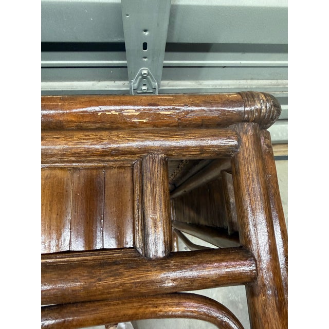 1970s Bamboo Rising Sun Square Coffee Table For Sale - Image 12 of 12