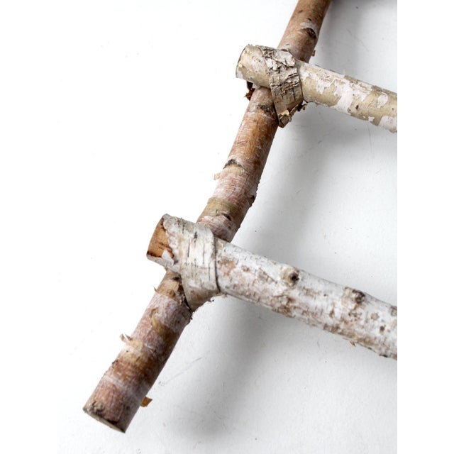 Vintage Rustic Birch Ladder For Sale - Image 10 of 12