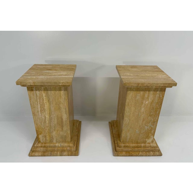 Art Deco Travertine Columns, 1940s, Set of 2 For Sale - Image 3 of 7