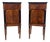 Pair of Early 19th Century Italian Empire Walnut Commodini With Ebonized Columns For Sale