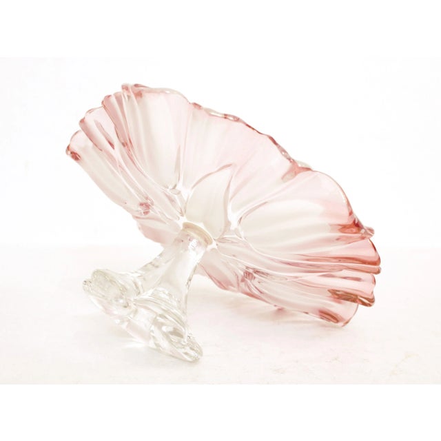 Vintage Petal Glass Pedestal Compote Dish For Sale - Image 10 of 13