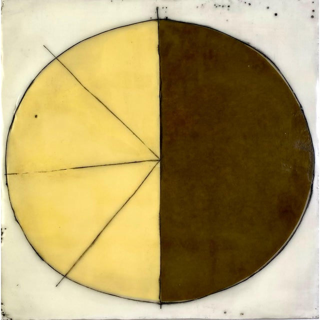 Sixteen 8x8 cradled wood panels make up this encaustic mixed media art piece. In the photo they are hanging spaced...