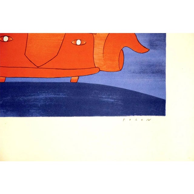 L'Evasion - Original Lithograph by J.-M. Folon 1971 For Sale - Image 3 of 5