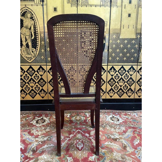 Wood Art Nouveau Cane Chairs, Set of 8 For Sale - Image 7 of 10