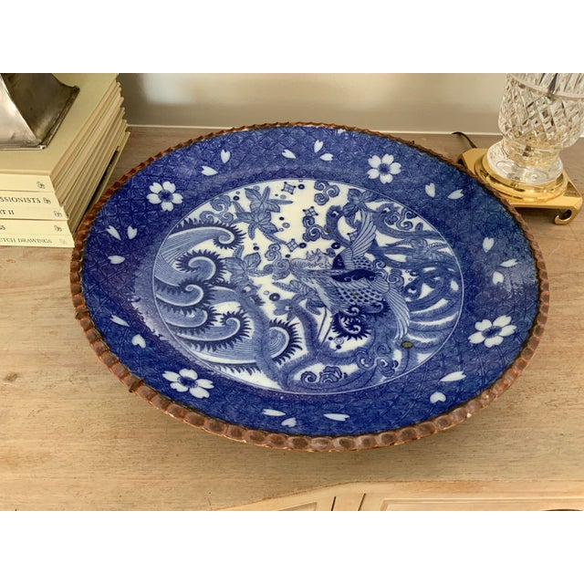 Vintage Large Blue & White Platter For Sale - Image 13 of 13