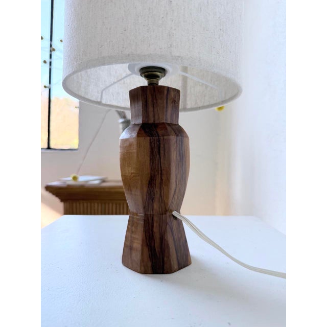 Brutalist Walnut Table Lamp, 1950s For Sale - Image 17 of 18