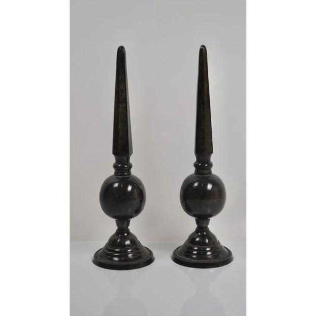 Neoclassical Metal Obelisks, 1970s, Set of 2 For Sale - Image 12 of 12