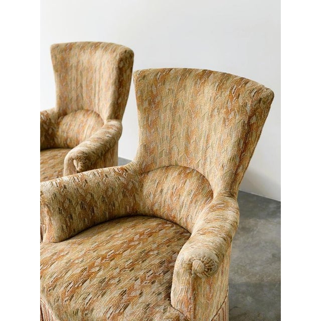 Beige Hollywood Regency Sculptural Lounge Chairs with Fringed, Set of 2 For Sale - Image 8 of 11