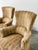 Beige Hollywood Regency Sculptural Lounge Chairs with Fringed, Set of 2 For Sale - Image 8 of 11