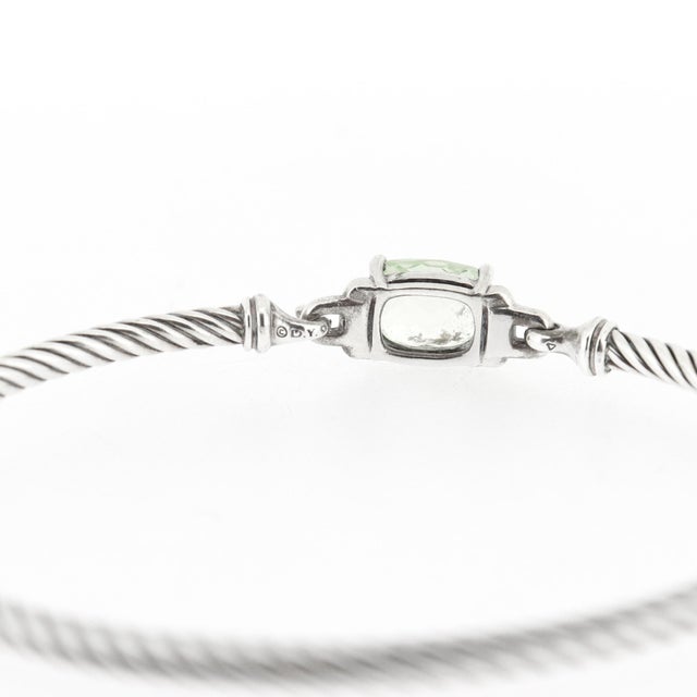 David Yurman Sterling Silver, Prasiolite, & Diamond 3mm Wheaton Bracelet For Sale - Image 13 of 14