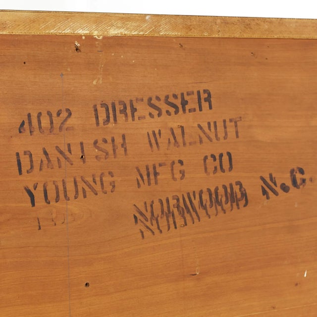 Young Manufacturing Mid Century Walnut Lowboy Dresser For Sale - Image 10 of 11