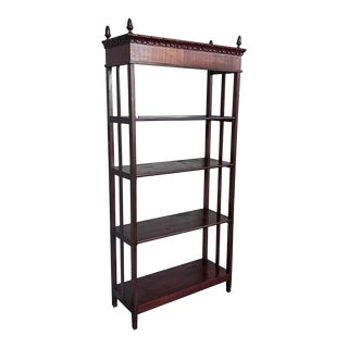 Late 19th Century French Empire Style Walnut Four Shelves Etagere For Sale