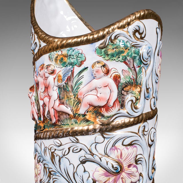Ceramic Tall Vintage Stick Stand, Italian, Ceramic, Umbrella Rack, Slimline Vase, c.1960 For Sale - Image 7 of 12