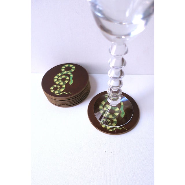 Early 21st Century Serpent Snake Coasters, Set of 8 For Sale - Image 5 of 9