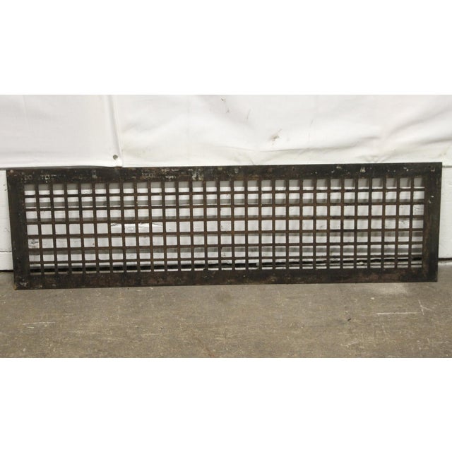 Industrial Reclaimed Steel Ventilation Wall Grate 33 X 9.5 In. For Sale - Image 3 of 3