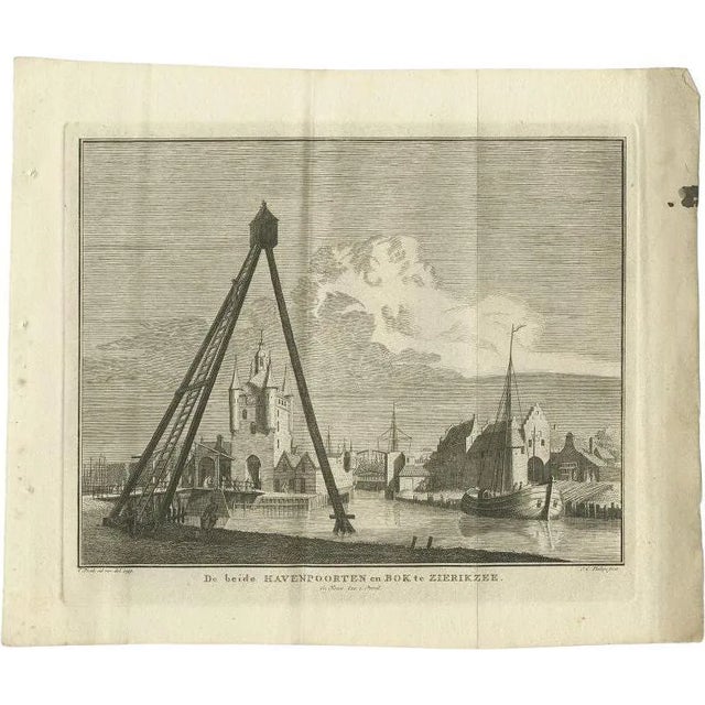Tirion, Port of Zierikzee, 1751, Paper For Sale