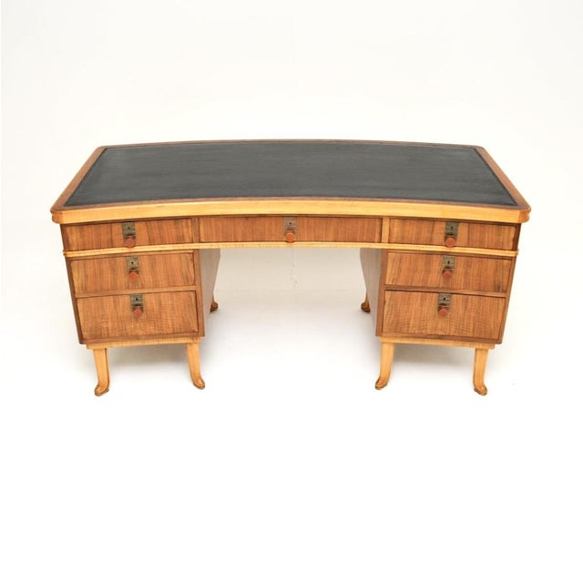 Vintage Walnut Pedestal Desk from Laszlo Hoenig, 1950s For Sale - Image 14 of 14