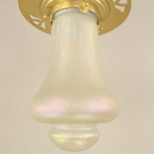 Vintage Brass Pendant Light, 1920 For Sale - Image 6 of 9