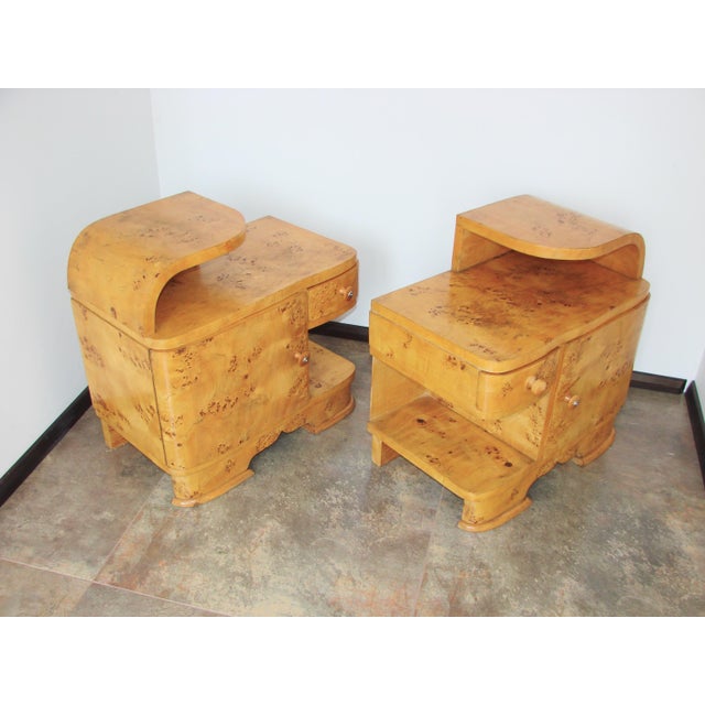 Vintage Art Deco Bedside Tables, 1940s, Set of 2 For Sale - Image 9 of 12