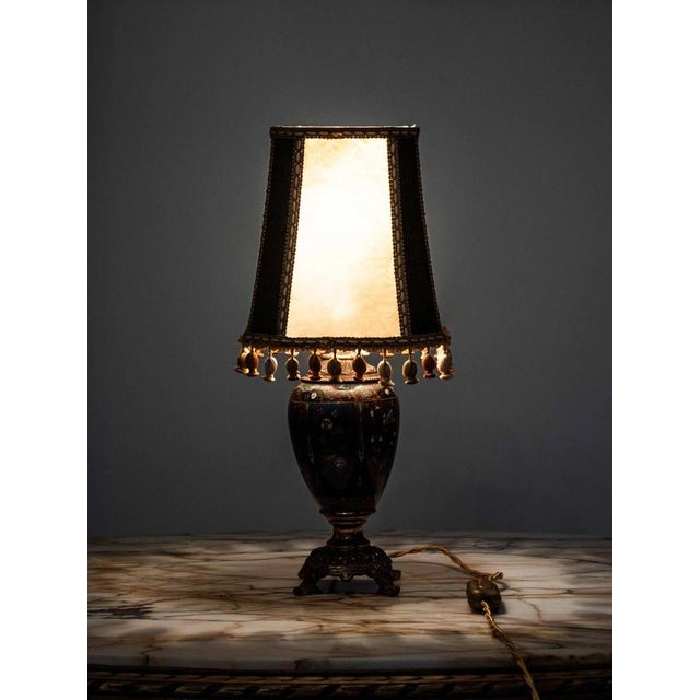 Metal Antique Chinese Cloisonne Table Lamp For Sale - Image 7 of 12