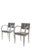 This elegant pair of armchairs stands out for the fluid lines of its curved, white-painted wooden armrests and the...
