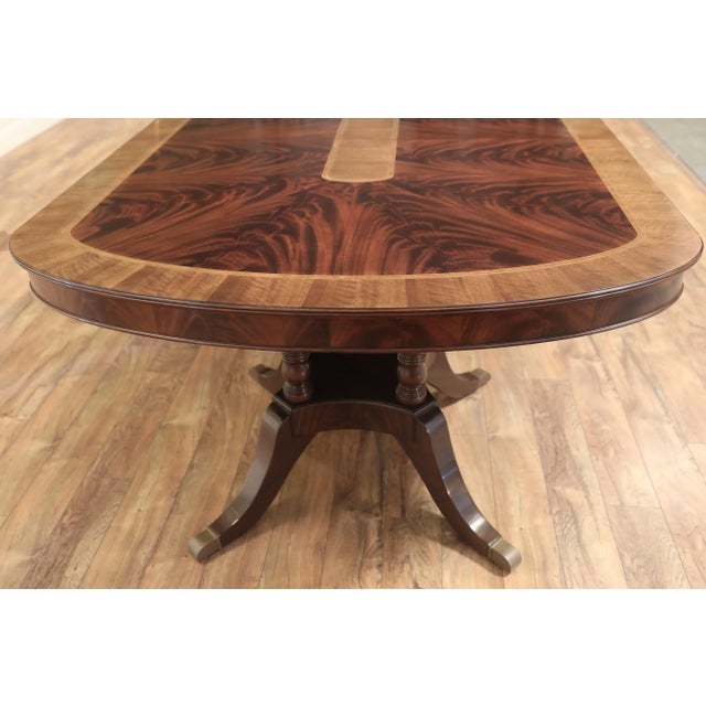 Traditional Walnut & Mahogany Dining Room Pedestal Table - Seats 12-24 People For Sale - Image 3 of 12