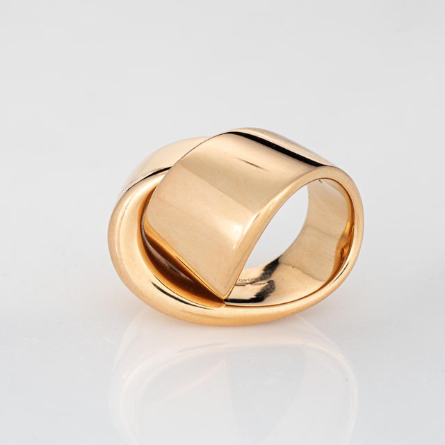 Early 21st Century Vhernier Abbraccio Ring 18k Rose Gold Sz 6 Sculpted Cocktail Jewelry Signed For Sale - Image 5 of 10
