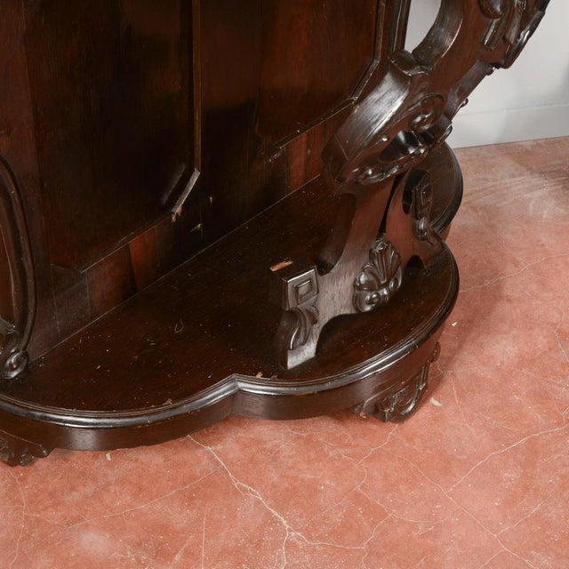 19th Century Italian Carved Wooden Console with Marble Top For Sale - Image 3 of 18