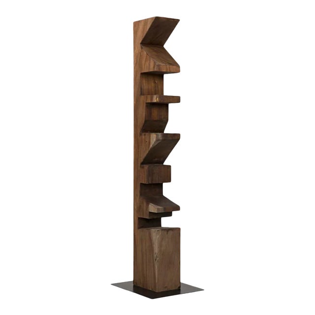 NOIR Totem Statue, Teak For Sale
