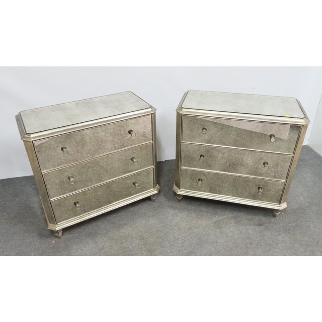 Ethan Allen Vivica Mirrored & Silver Gilt Chest Chairish