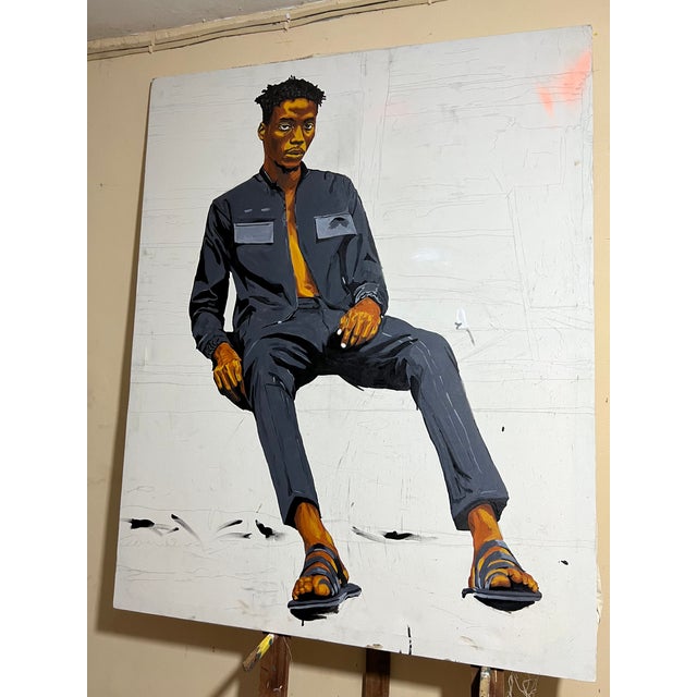 In Search of Meaning by Emmanuel Akolo, Acrylic on Canvas, (2022), Large For Sale - Image 4 of 4