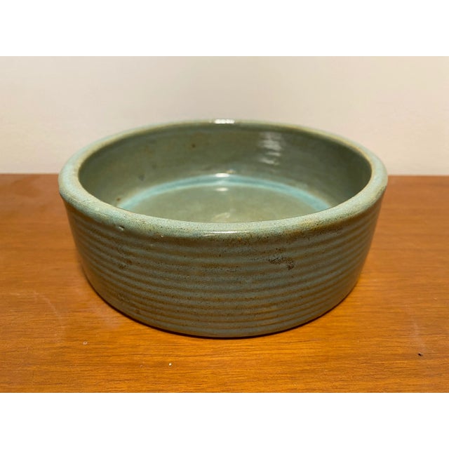 Vintage Zanesville Cylindrical Blue Glazed Pot For Sale - Image 9 of 9