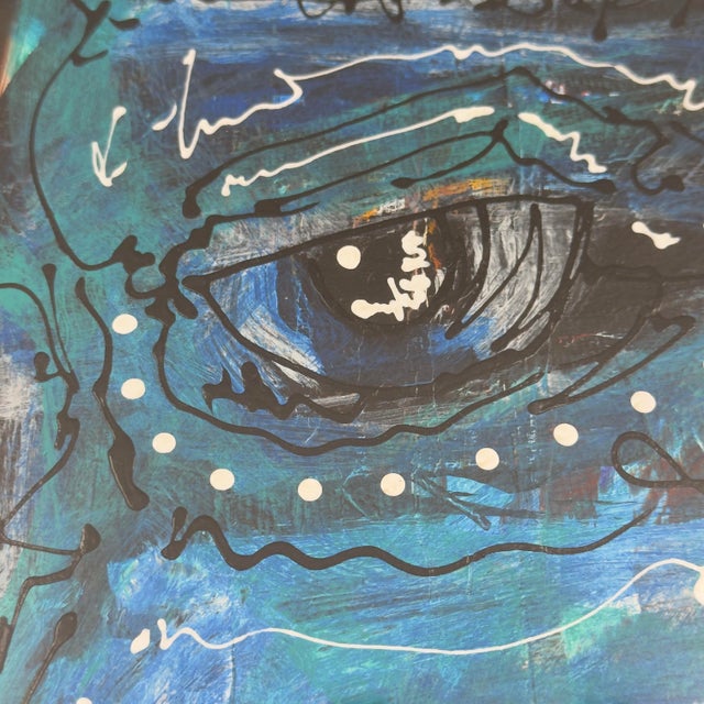 Jeffrey Virzera Signed Original Contemporary Abstract Portrait For Sale - Image 9 of 12