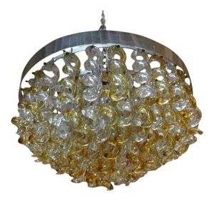 1960's Vintage Murano Glass Chandelier by Mazzega