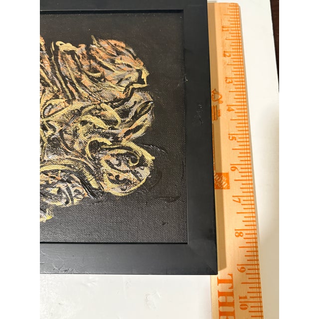 Vintage Abstract Expressionist Faces Painting, Signed, Artist Unknown - Set of 2 For Sale - Image 12 of 13