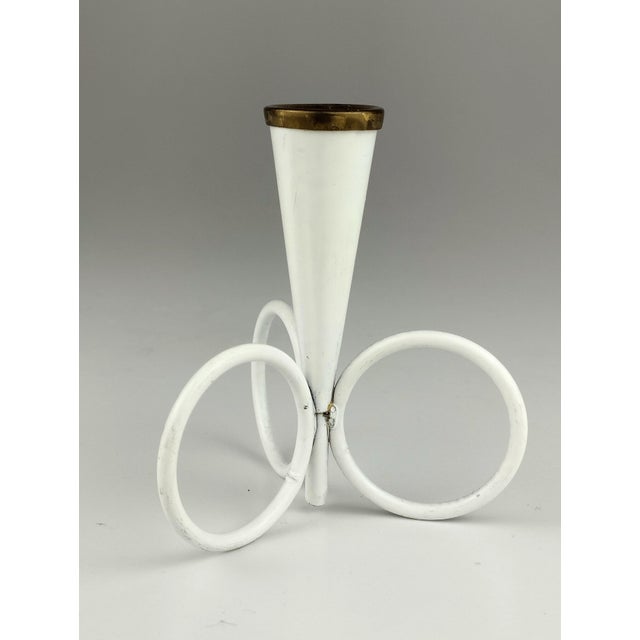 White Candleholders by Gunnar Ander for Ystad-Metall, Sweden, 1950s, Set of 4 For Sale - Image 5 of 9